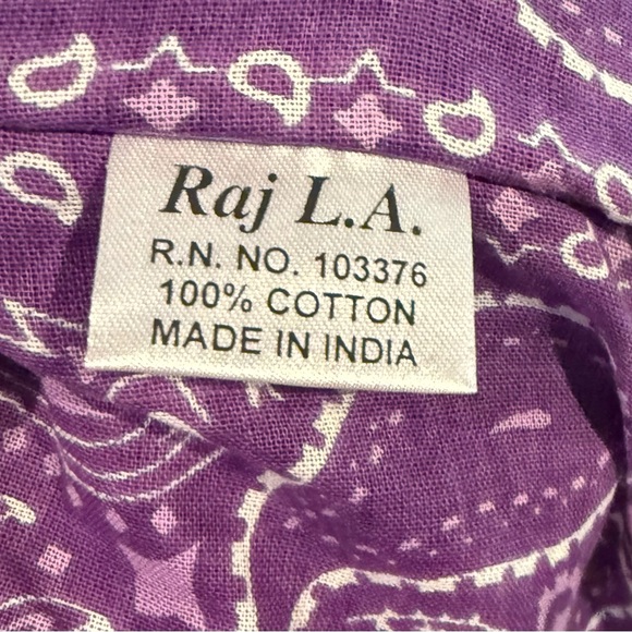 Raj LA Purple Bandanna 100% Cotton Tote Bag NEW - Picture 3 of 4